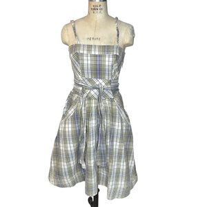 Free People blue plaid dress
